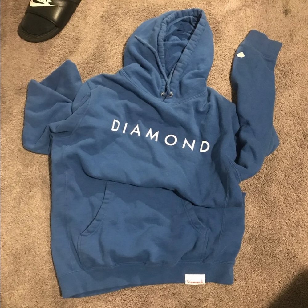 diamond blue pull over hoodie